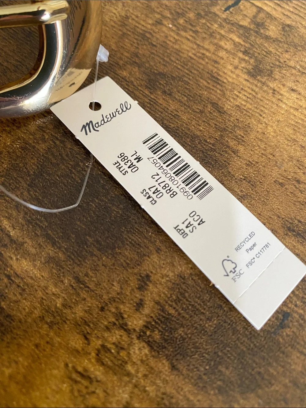 NWT MADEWELL Domed Buckle Wide Belt size women’s medium/large